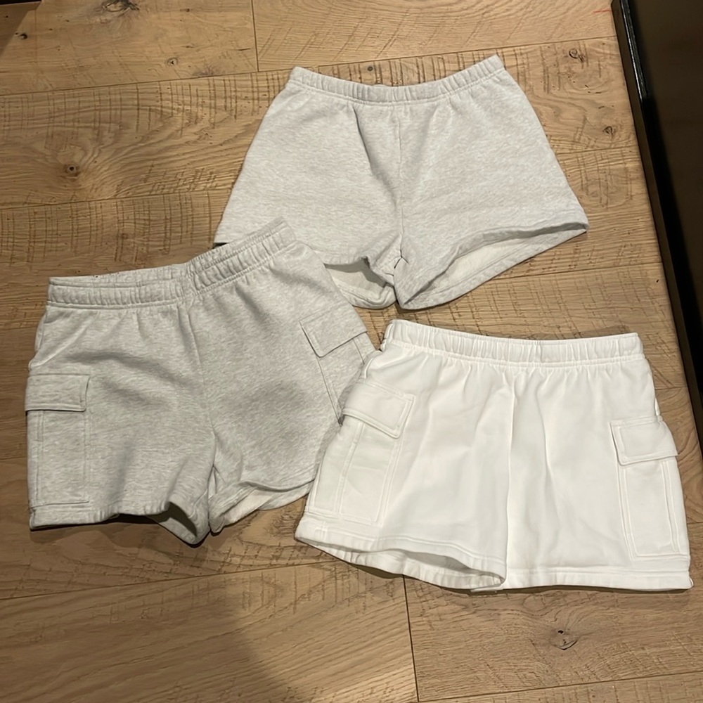 Aritzia Sweatfleece BUNDLE! 3x pairs shorts